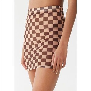 NWT Forever 21 Checkered Mesh Mini Skirt